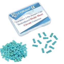 CQRobot 100 Pièces Vert Ordinateur Jumper Cap avec Poignée Court-Circuit Shunt Connecteur tête Masculine 2 Broches 2,54mm. Utili