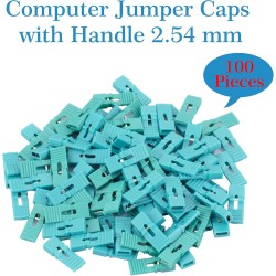 CQRobot 100 Pièces Vert Ordinateur Jumper Cap avec Poignée Court-Circuit Shunt Connecteur tête Masculine 2 Broches 2,54mm. Utili