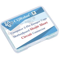 CQRobot 100 Pièces Vert Ordinateur Jumper Cap avec Poignée Court-Circuit Shunt Connecteur tête Masculine 2 Broches 2,54mm. Utili