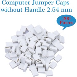 CQRobot 200 Pièces Blanc Standard Ordinateur Jumper Cap Header Pin Shunt Shorting 2P Connector Top Close 2,54mm. Utilisé pour Ar