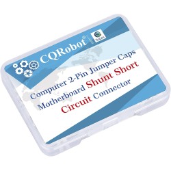 CQRobot 200 Pièces Blanc Standard Ordinateur Jumper Cap Header Pin Shunt Shorting 2P Connector Top Close 2,54mm. Utilisé pour Ar