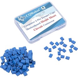 CQRobot 200 Pièces Bleu Standard Ordinateur Jumper Cap Header Pin Shunt Shorting 2P Connector Top Close 2,54mm. Utilisé pour Ard