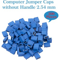 CQRobot 200 Pièces Bleu Standard Ordinateur Jumper Cap Header Pin Shunt Shorting 2P Connector Top Close 2,54mm. Utilisé pour Ard