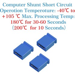 CQRobot 200 Pièces Bleu Standard Ordinateur Jumper Cap Header Pin Shunt Shorting 2P Connector Top Close 2,54mm. Utilisé pour Ard