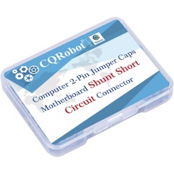 CQRobot 200 Pièces Bleu Standard Ordinateur Jumper Cap Header Pin Shunt Shorting 2P Connector Top Close 2,54mm. Utilisé pour Ard