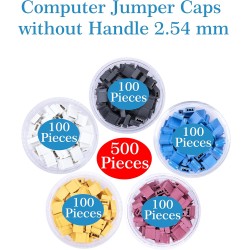 CQRobot 500 pièces Standard Computer Jumper Cap Header Pin Shunt Shorting 2P Connector Top Close 2.54mm. Utilisé pour Arduino Ra