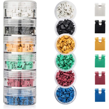600 Pieces Standard Computer Jumper Caps Header Pin Shunt Short Circuit 2P Connector Open Top 2.54mm. Suitable for Arduino Raspb