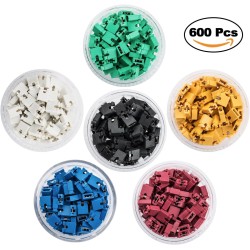 600 Pieces Standard Computer Jumper Caps Header Pin Shunt Short Circuit 2P Connector Open Top 2.54mm. Suitable for Arduino Raspb