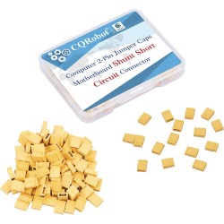 CQRobot 200 Pièces Jaune Standard Ordinateur Jumper Cap Header Pin Shunt Shorting 2P Connector Top Close 2,54mm. Utilisé pour Ar