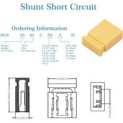 CQRobot 200 Pièces Jaune Standard Ordinateur Jumper Cap Header Pin Shunt Shorting 2P Connector Top Close 2,54mm. Utilisé pour Ar