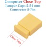 CQRobot 200 Pièces Jaune Standard Ordinateur Jumper Cap Header Pin Shunt Shorting 2P Connector Top Close 2,54mm. Utilisé pour Ar