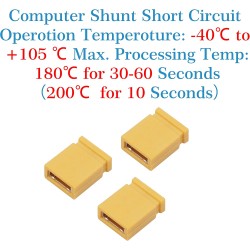 CQRobot 200 Pièces Jaune Standard Ordinateur Jumper Cap Header Pin Shunt Shorting 2P Connector Top Close 2,54mm. Utilisé pour Ar