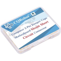 CQRobot 200 Pièces Jaune Standard Ordinateur Jumper Cap Header Pin Shunt Shorting 2P Connector Top Close 2,54mm. Utilisé pour Ar