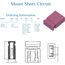 CQRobot 200 Pièces Rouge Standard Ordinateur Jumper Cap Header Pin Shunt Shorting 2P Connector Top Close 2,54mm. Utilisé pour Ar