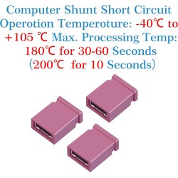 CQRobot 200 Pièces Rouge Standard Ordinateur Jumper Cap Header Pin Shunt Shorting 2P Connector Top Close 2,54mm. Utilisé pour Ar