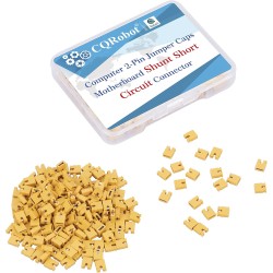 CQRobot 200 Pièces Jaune Standard Ordinateur Jumper Cap Header Pin Shunt Shorting 2P Connector Top Opening 2,54mm. Utilisé pour 