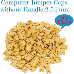 CQRobot 200 Pièces Jaune Standard Ordinateur Jumper Cap Header Pin Shunt Shorting 2P Connector Top Opening 2,54mm. Utilisé pour 