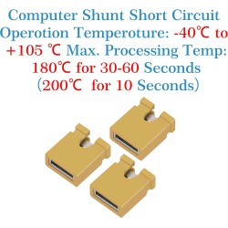 CQRobot 200 Pièces Jaune Standard Ordinateur Jumper Cap Header Pin Shunt Shorting 2P Connector Top Opening 2,54mm. Utilisé pour 