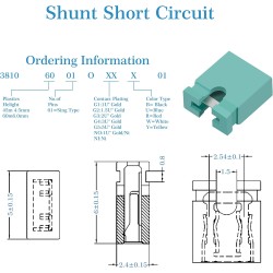 CQRobot 200 Pièces Vert Standard Ordinateur Jumper Cap Header Pin Shunt Shorting 2P Connector Top Opening 2,54mm. Utilisé pour A