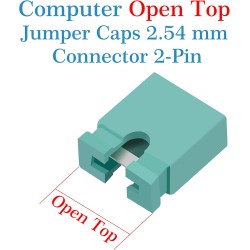 CQRobot 200 Pièces Vert Standard Ordinateur Jumper Cap Header Pin Shunt Shorting 2P Connector Top Opening 2,54mm. Utilisé pour A