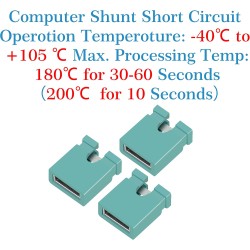 CQRobot 200 Pièces Vert Standard Ordinateur Jumper Cap Header Pin Shunt Shorting 2P Connector Top Opening 2,54mm. Utilisé pour A