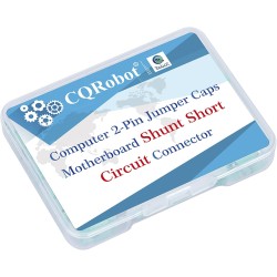 CQRobot 200 Pièces Vert Standard Ordinateur Jumper Cap Header Pin Shunt Shorting 2P Connector Top Opening 2,54mm. Utilisé pour A