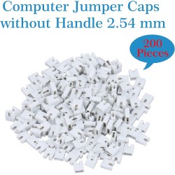 CQRobot 200 Pièces Blanc Standard Ordinateur Jumper Cap Header Pin Shunt Shorting 2P Connector Top Opening 2,54mm. Utilisé pour 