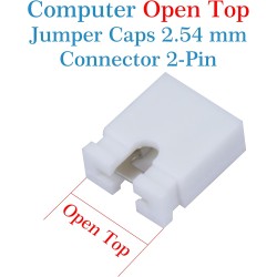 CQRobot 200 Pièces Blanc Standard Ordinateur Jumper Cap Header Pin Shunt Shorting 2P Connector Top Opening 2,54mm. Utilisé pour 