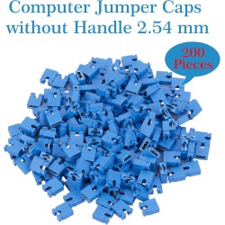 CQRobot 200 Pièces Bleu Standard Ordinateur Jumper Cap Header Pin Shunt Shorting 2P Connector Top Opening 2,54mm. Utilisé pour A