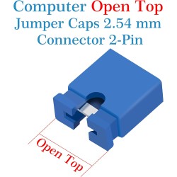 CQRobot 200 Pièces Bleu Standard Ordinateur Jumper Cap Header Pin Shunt Shorting 2P Connector Top Opening 2,54mm. Utilisé pour A