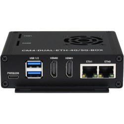Waveshare Dual Gigabit Ethernet 5G/4G Mini-Computer Based on Raspberry Pi Compute Module 4 (Not Included) with Metal Case and Co