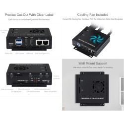 Waveshare Dual Gigabit Ethernet 5G/4G Mini-Computer Based on Raspberry Pi Compute Module 4 (Not Included) with Metal Case and Co