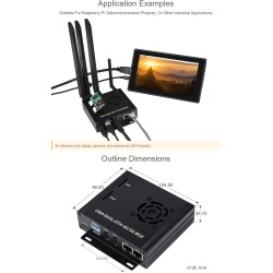 Waveshare Dual Gigabit Ethernet 5G/4G Mini-Computer Based on Raspberry Pi Compute Module 4 (Not Included) with Metal Case and Co