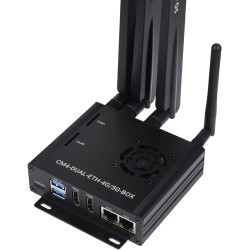 Waveshare Dual Gigabit Ethernet 5G/4G Mini-Computer Based on Raspberry Pi Compute Module 4 (Not Included) with Metal Case and Co