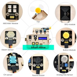 KEYESTUDIO ESP32 Smart Home IoT Kit Compatible avec Arduino IDE, avec ESP32 Board, Python C, Musical Project, etc.