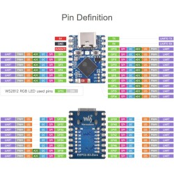 Esp32-s3 mini carte de développement avec en-tête pé-soudé, basée sur esp32-s3fh4r2 processeur double cœur, 240 mhz fréquence de