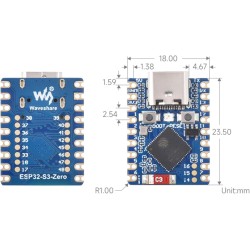 Esp32-s3 mini carte de développement avec en-tête pé-soudé, basée sur esp32-s3fh4r2 processeur double cœur, 240 mhz fréquence de