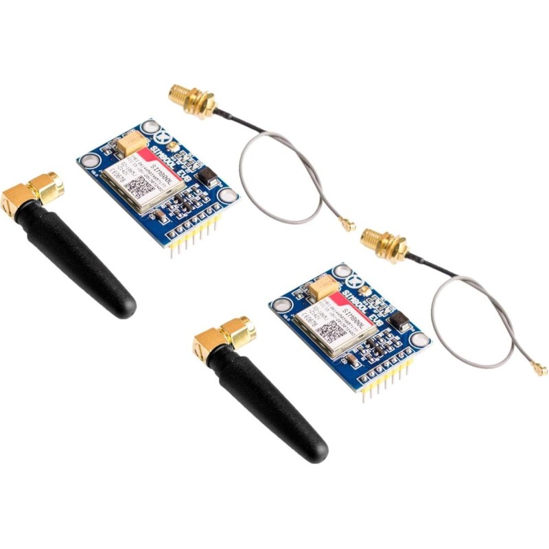 2pcs SIM800L V2.0 5V Wireless GSM GPRS Module Quad-Band with Antenna Cable Cap