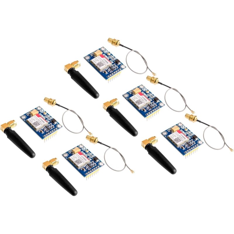 5pcs SIM800L V2.0 5V Wireless GSM GPRS Module Quad-Band with Antenna Cable Cap