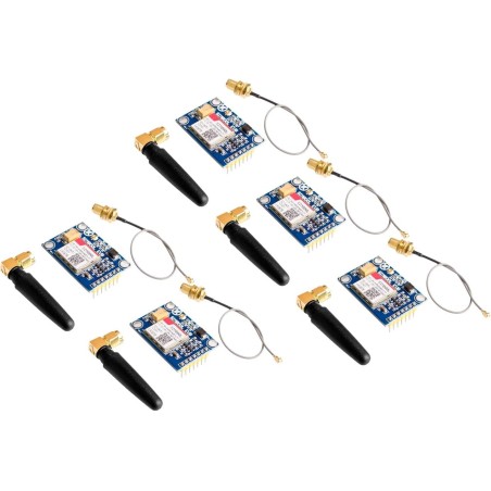 5pcs SIM800L V2.0 5V Wireless GSM GPRS Module Quad-Band with Antenna Cable Cap