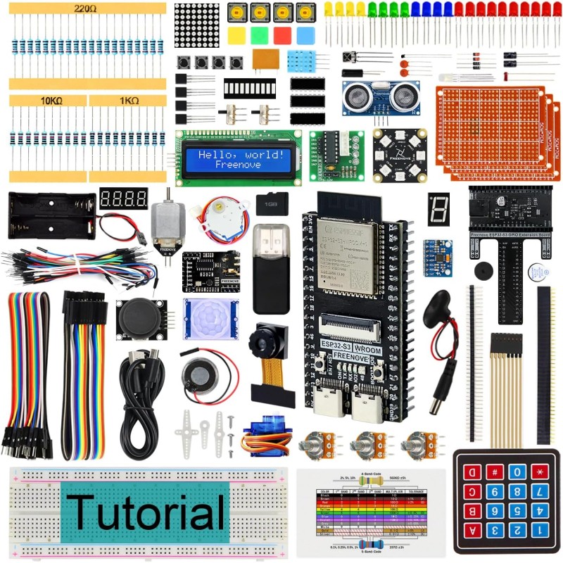 Freenove Ultimate Starter Kit for ESP32-S3 ESP32 S3 CAM (Included), Dual-core 32-bit 240 MHz Microcontroller, Onboard Camera Wir