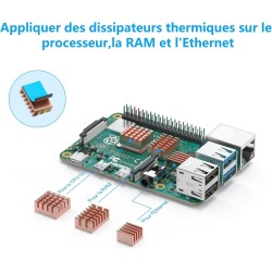iRasptek Kit de démarrage Raspberry Pi 4B 4Go RAM - Édition 64Go SD, Noobs préinstallé