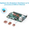 iRasptek Kit de démarrage Raspberry Pi 4B 4Go RAM - Édition 64Go SD, Noobs préinstallé