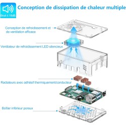 iRasptek Kit de démarrage Raspberry Pi 4B 4Go RAM - Édition 64Go SD, Noobs préinstallé