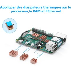 iRasptek Kit de démarrage Raspberry Pi 4B 4Go RAM - Édition 64Go SD, Noobs préinstallé