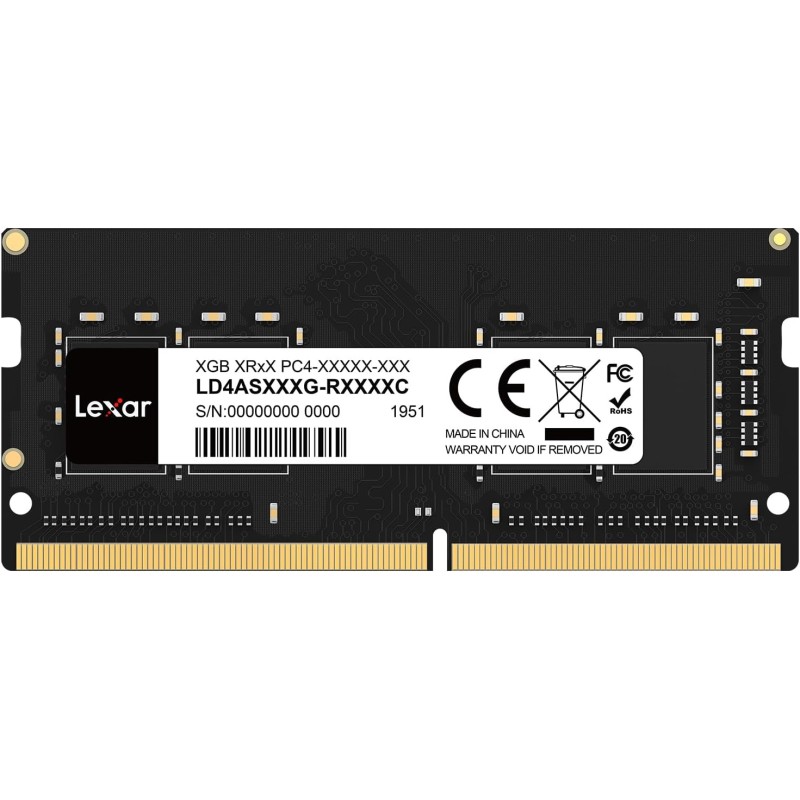 Lexar SODIMM RAM DDR4 16Go, 3200 MHz Ram PC Portable, Mémoire pour Ordinateur Portable SODIMM, 260-Pin SO-DIMM, Mémoire RAM, Mem