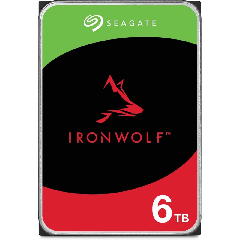 Seagate IronWolf 6To, Disque dur interne NAS HDD, CMR 3.5 Pouces, SATA 6Goit/s 7200 tr/min, 256 Mo de mémoire cache, pour NAS RA