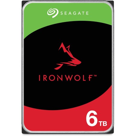 Seagate IronWolf 6To, Disque dur interne NAS HDD, CMR 3.5 Pouces, SATA 6Goit/s 7200 tr/min, 256 Mo de mémoire cache, pour NAS RA