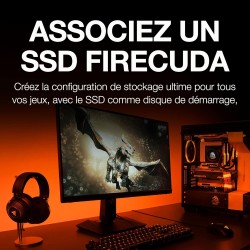 Seagate FireCuda HDD 4To, Disque Dur Interne, CMR 3,5 pouces SATA 6 Goits/s 7 200 tr/min, 256 Mo de mémoire cache, 300 To/an, Se