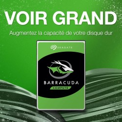 Seagate BarraCuda 8To, Disque dur interne HDD, 3.5 pouces, SATA 6 Goit/s, 5 400 tr/min, 256 Mo de mémoire cache, pour PC de bure
